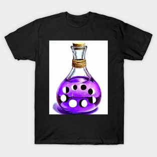 Pink wiccan spell bottle - moon phases T-Shirt